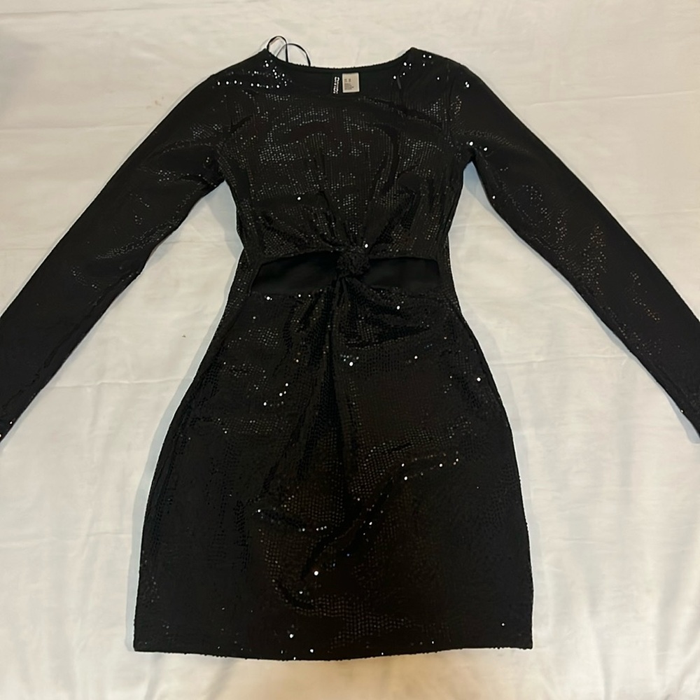 H&M Women's Black shimmery sequin Dress